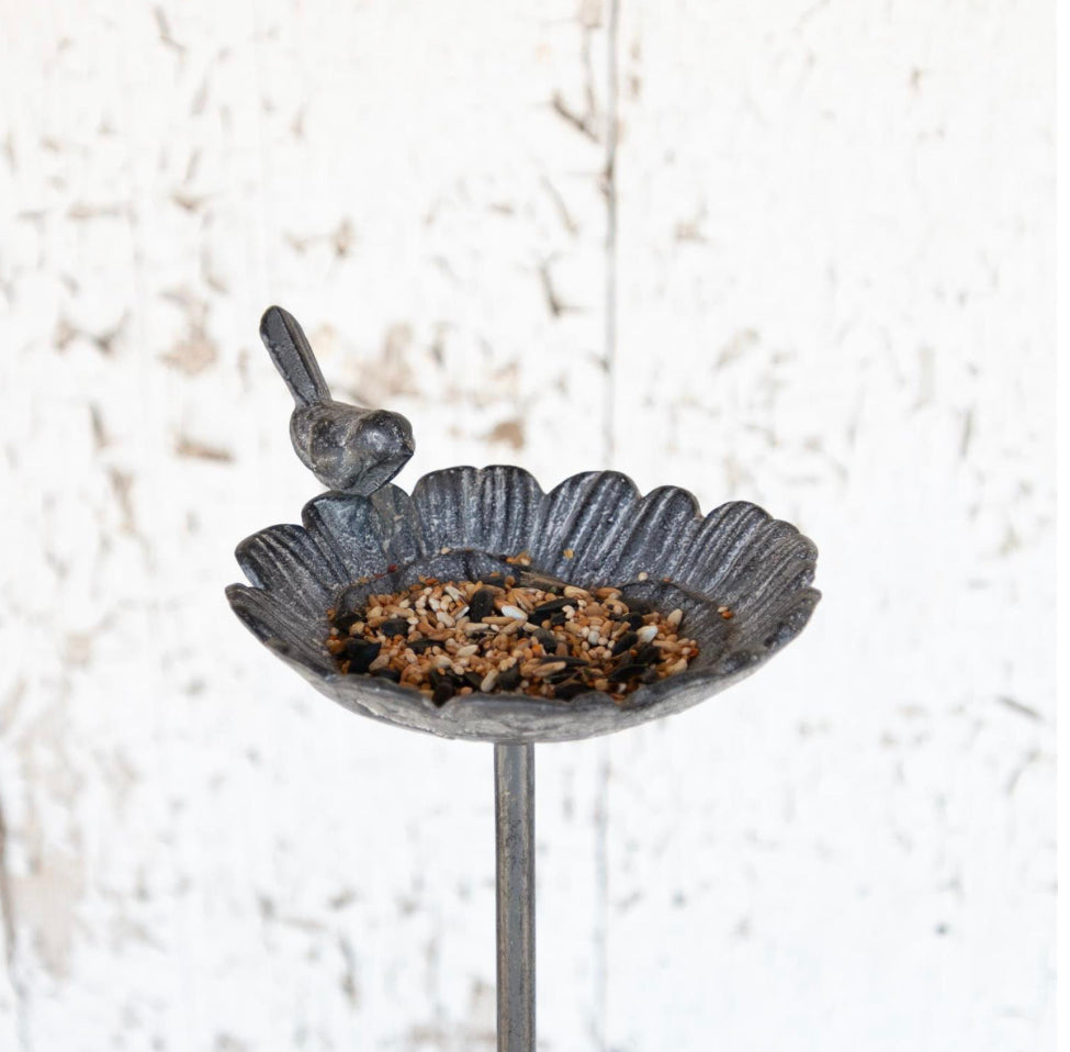 Iron Bird Feeder Stake