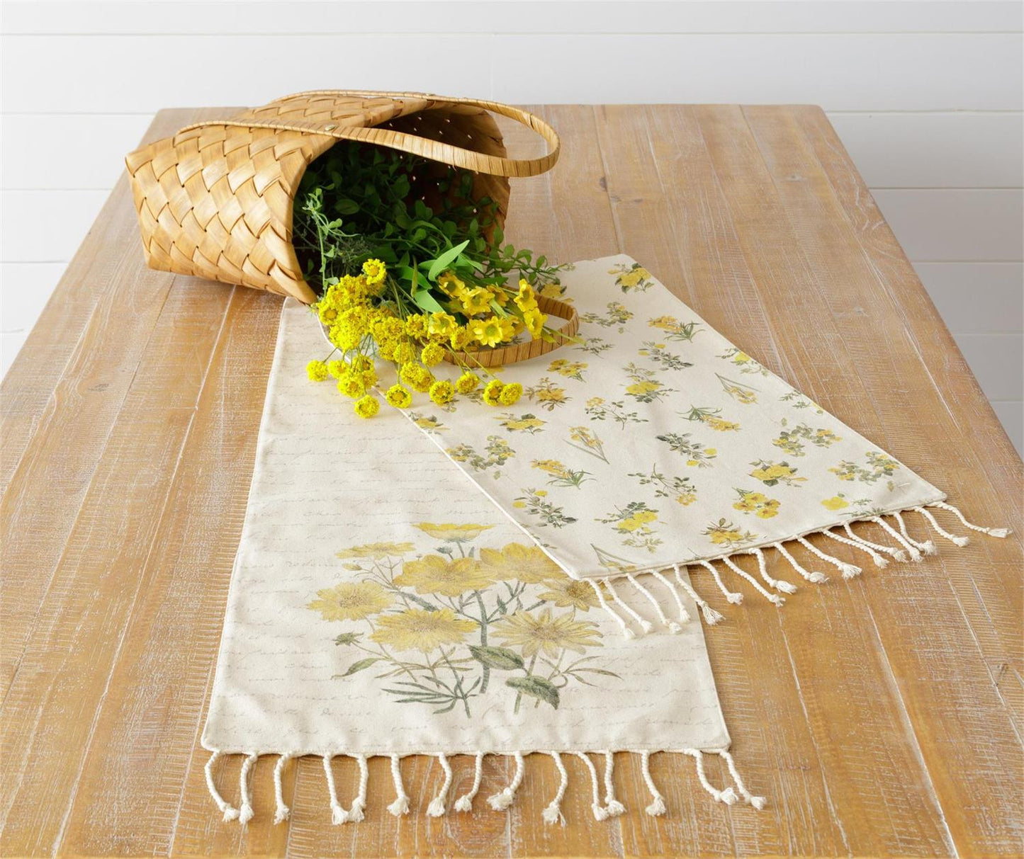 Yellow Floral Reversable Table Runner