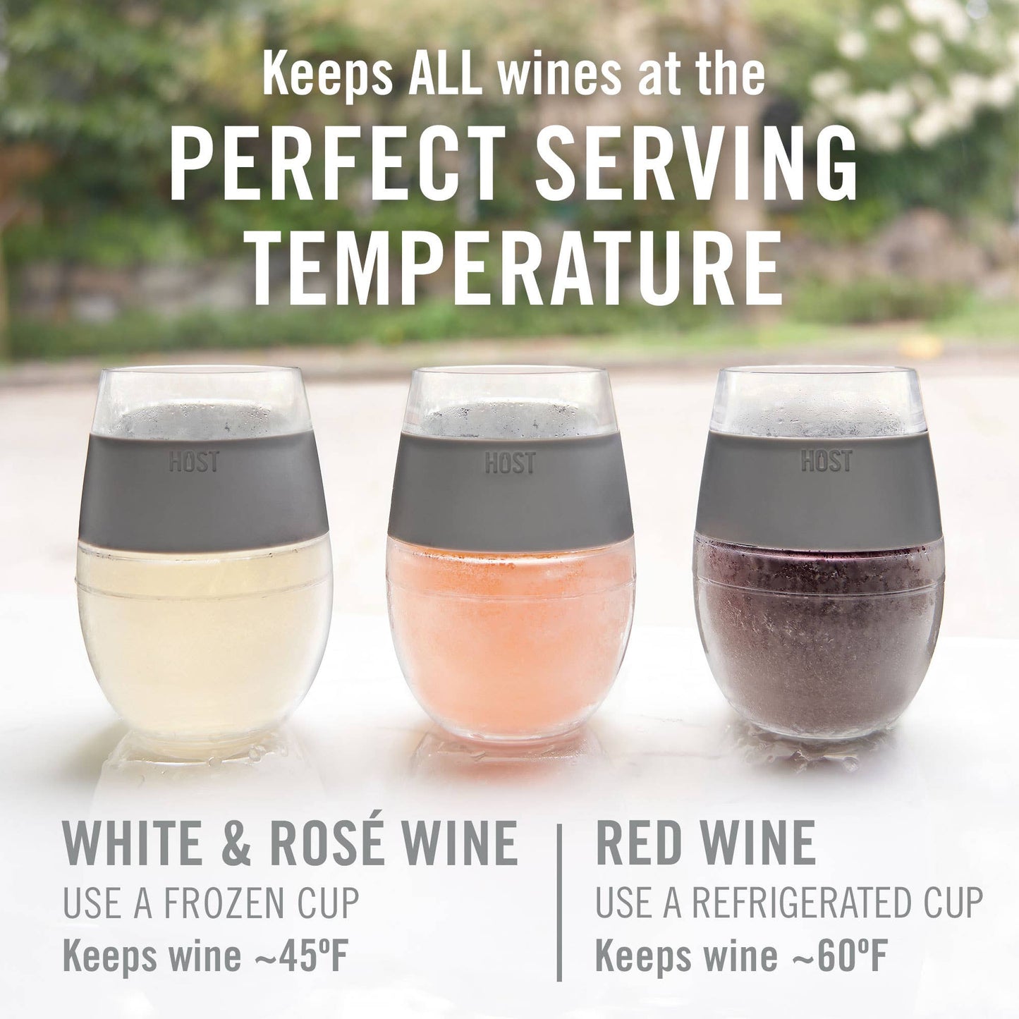 Wine FREEZE™ Cooling Cup w/ Cooling Gel - Translucent Pink