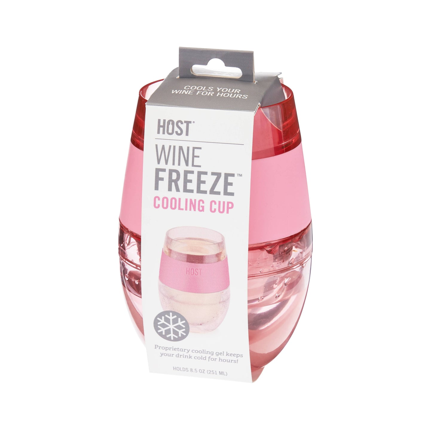 Wine FREEZE™ Cooling Cup w/ Cooling Gel - Translucent Pink