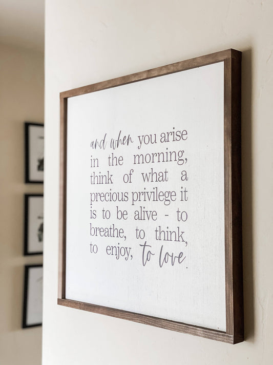 And When You Arise in the Morning | Wall Art, Made in the US